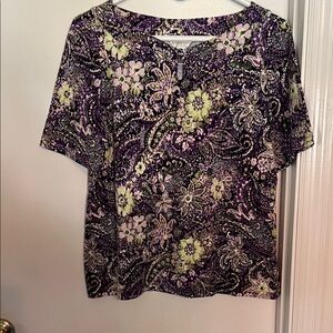 Christopher & Banks Purple Floral Blouse